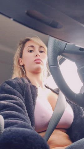 Your new Uber driver – Driving stick and dropping tits that are bigger than you