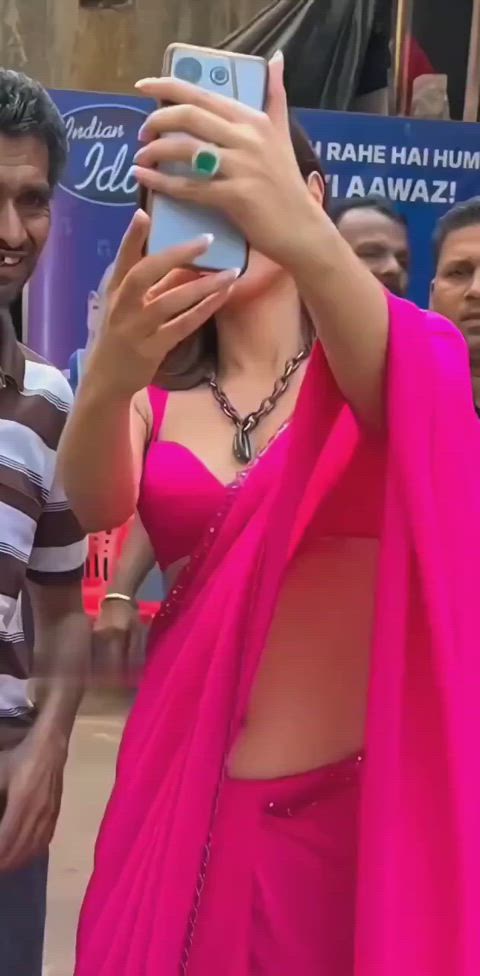 armpits belly button bollywood celebrity desi indian public saree tease tits clip