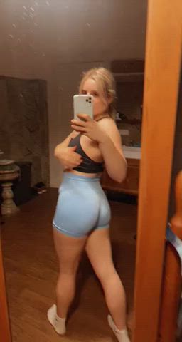 Ass Blonde Bubble Butt Yoga Pants clip