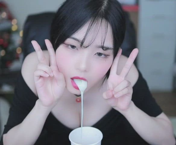 Ahegao Camgirl Fetish Korean Saliva Spit Porn GIF by lewdzone13