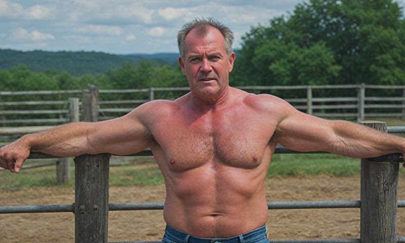 bear dad daddy farm gay hairy chest muscles step-dad bisexual-male gay-hairy gay-muscle