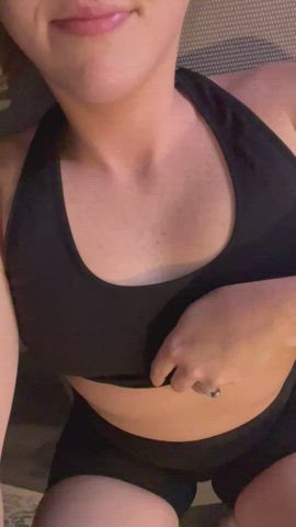 I’m looking for a workout partner that will cum on my tits after