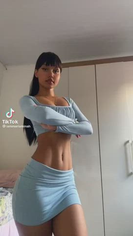 abs babe belly button big ass brunette dancing latina natural pawg perky ponytail