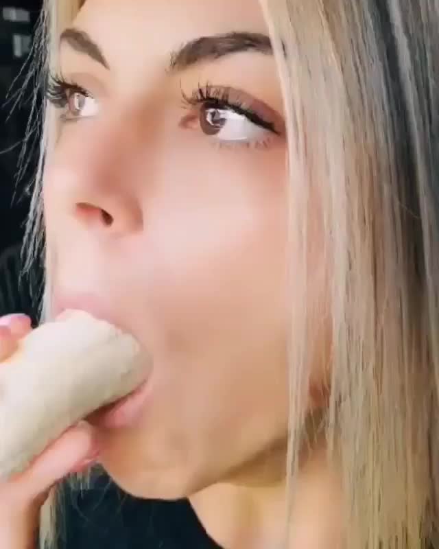 Sucking Banana like a cock