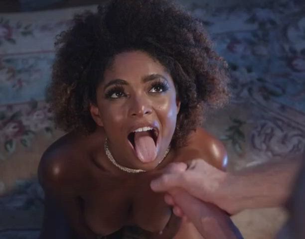 blowjob cumshot ebony clip