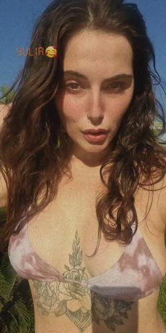 beach bikini body boobs brunette cute findom tattoo white girl clip