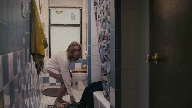 Brie Larson - The Trouble with Bliss (2011) - getting dressed, leggy in school skirt