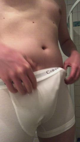 Almost came in my white calvins