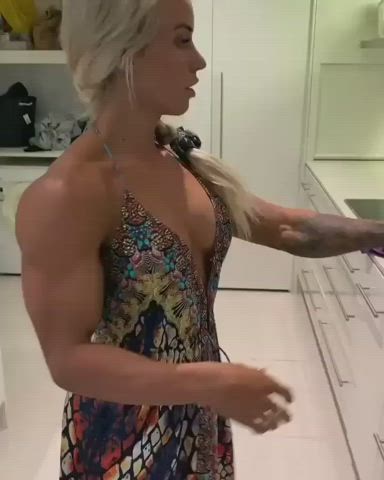 dress muscles muscular girl clip