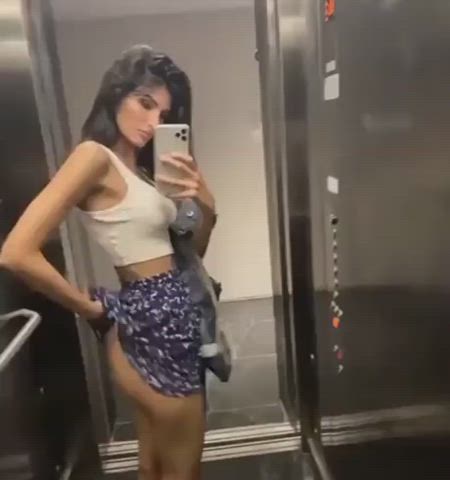 Caught checking out her ass in the elevator