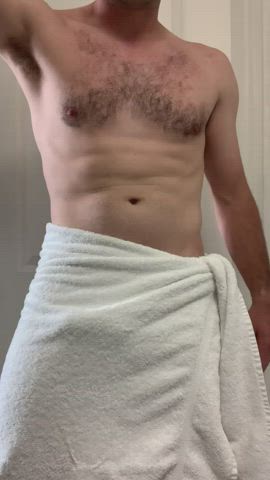 Would you be waiting on your knees for me to take my towel off?