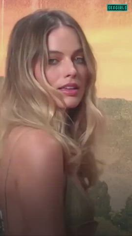 lips margot robbie pretty teasing clip