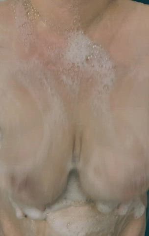 bouncing tits natural tits soapy clip