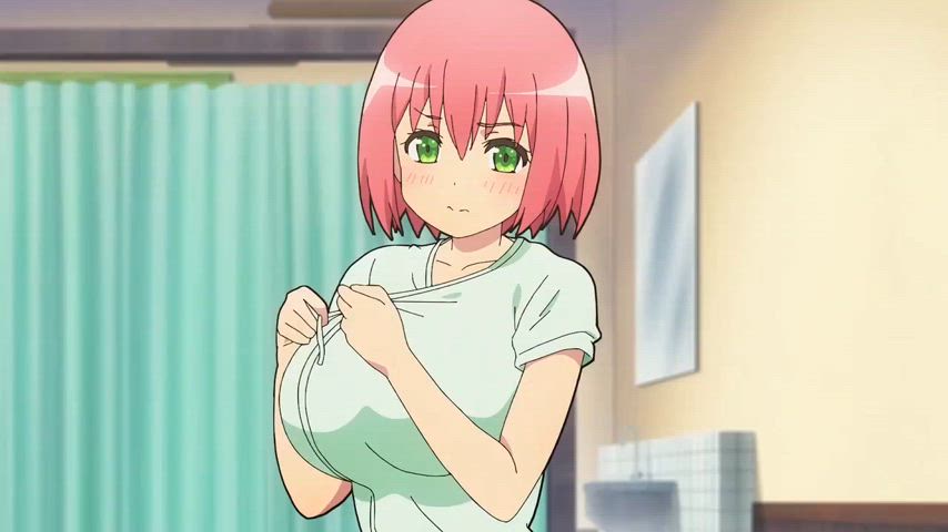 anime big tits cute hentai huge tits reveal pink hair clip