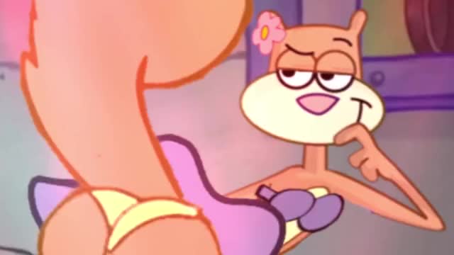 sandy cheeks twerking to Macky gee dat ass. (now that song makes her the worlds sexiest