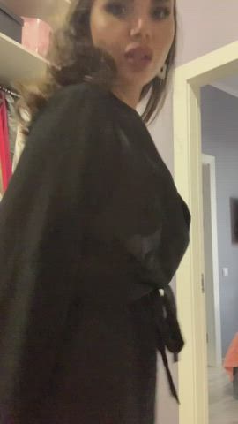 Brunette Clothed Stockings clip