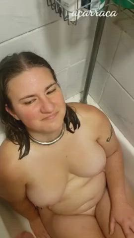 Collared slut submits to watersports