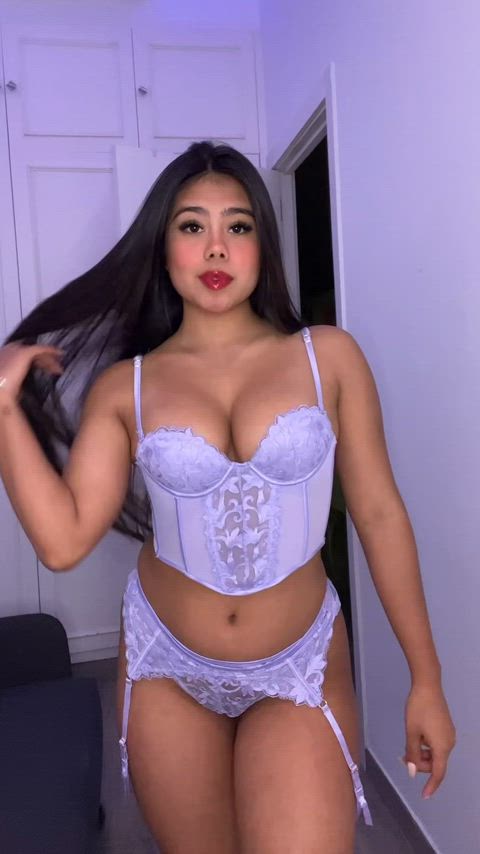 My asian-latina tits are waiting for you to suck it