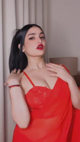 big tits cleavage dancing saree clip