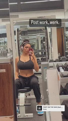 big tits busty cleavage fitness gym huge tits iranian natural tits persian clip