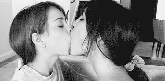 Sensational lesbian kissing