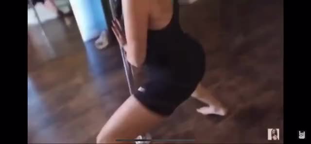 Gabbie Hanna twerking her juicy ass on a pole