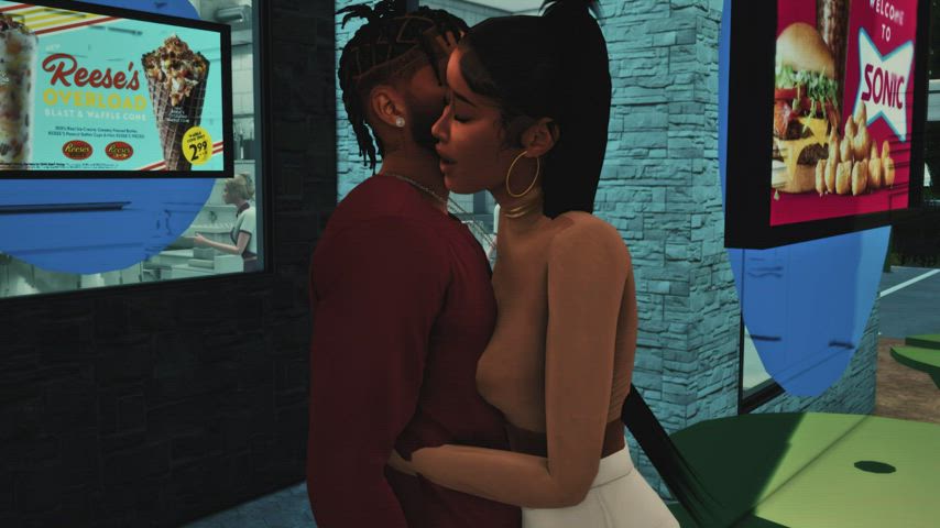 3d cute ebony ebony couple romantic clip