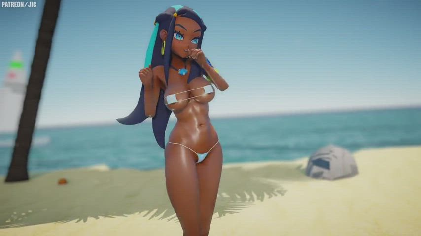 Animation Beach Bouncing Tits Dancing Jiggling Micro Bikini Nude clip