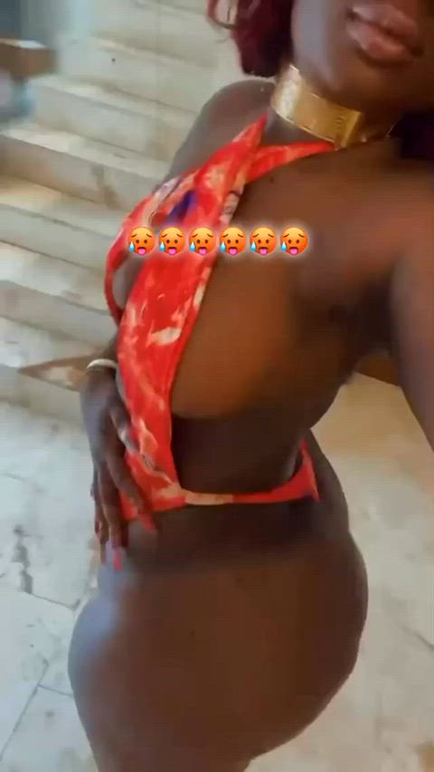 ass big ass booty ebony jiggling swimsuit clip