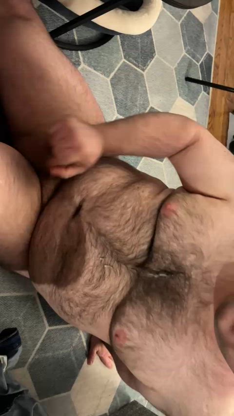 Boo jerking off with my cum in his fur