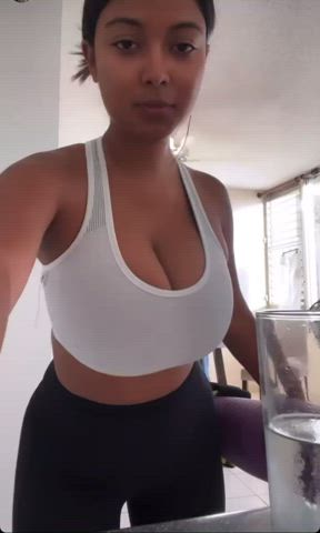 Big Tits Busty Latina Puerto Rican Workout clip