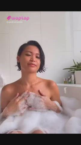 asian ass bath bathroom bathtub busty naked natural tits tiktok clip