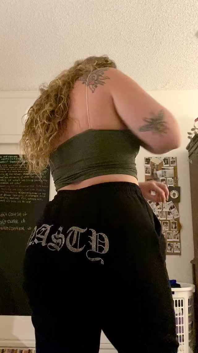 Came to show off my sweatpants that say "nasty," but stayed to show off