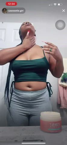 Big Tits Ebony Nipple Piercing Nipslip TikTok clip