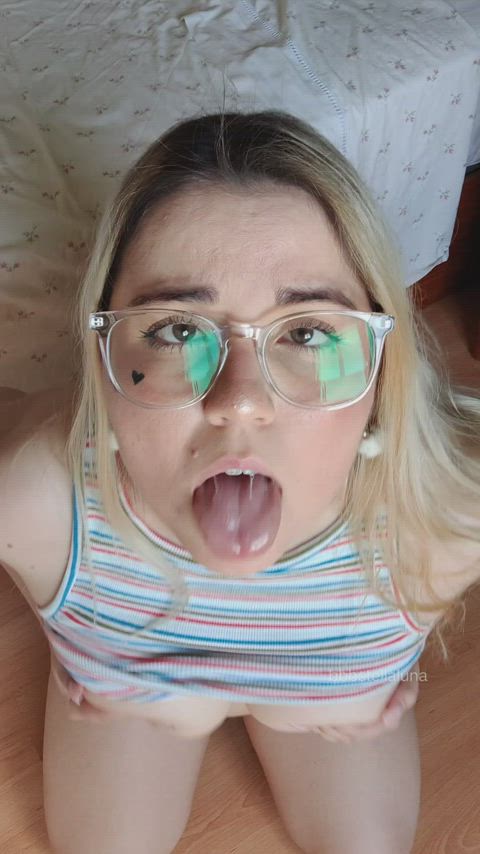 ahegao submissive tits spit saliva tongue fetish tongue r/ddlg clip