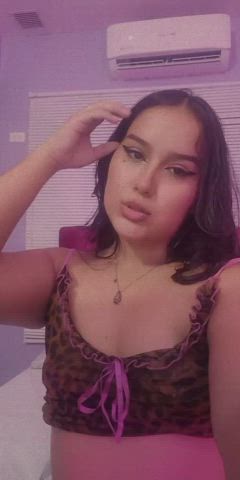 big tits camgirl latina lingerie sensual smile solo teen webcam clip