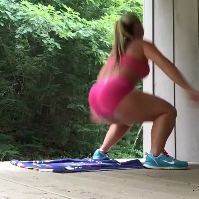 Working out those massive thighs.