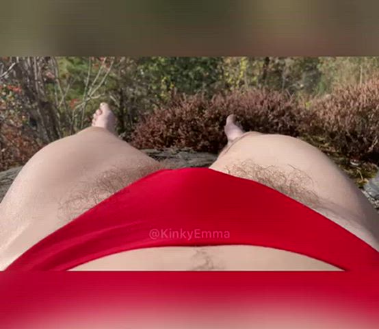 bikini hairy hairy pussy outdoor clip