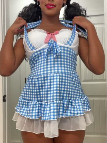 big tits boobs cosplay costume ebony nipples pigtails tits titty drop clip