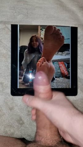 cumshot feet soles tribute clip