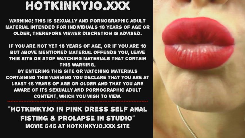Hotkinkyjo in pink dress self anal fisting & prolapse in studio