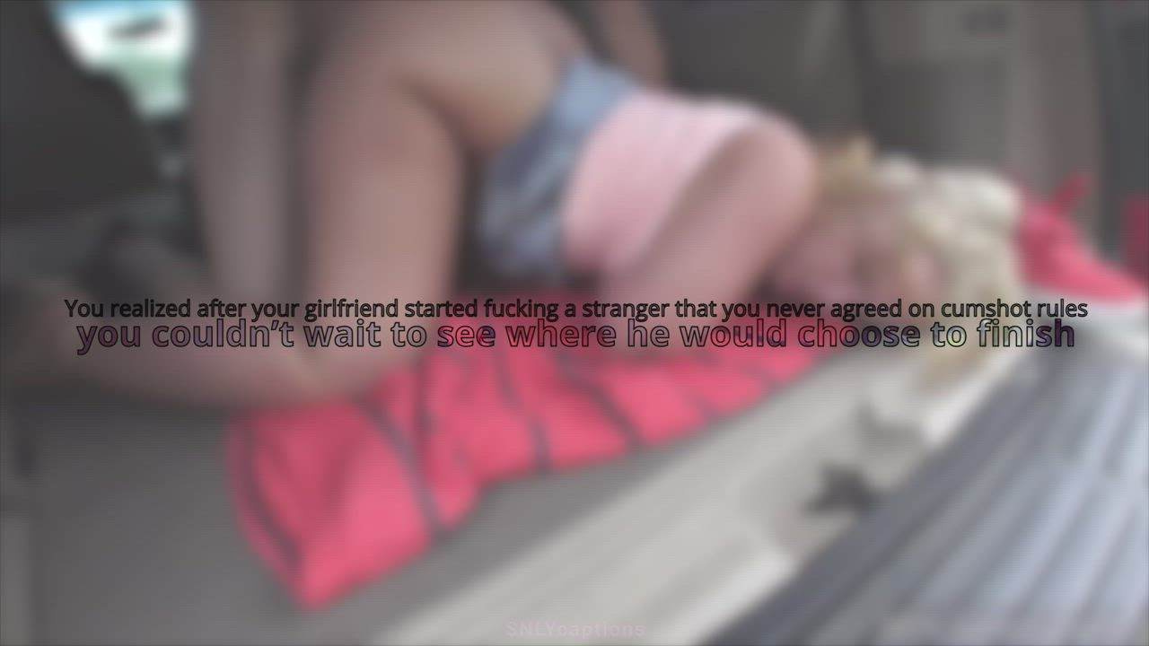 Caption GIF by snlycaptions car dogging outdoors doggy thicc audio hotwife cum ci