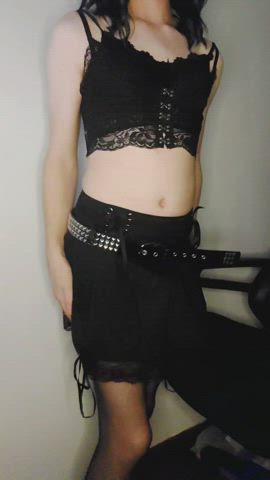 cock cosplay cute emo femboy goth panties stockings tease teen clip