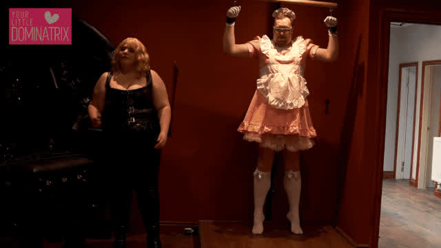 bbw big tits bondage femdom flogging humiliation maid punishment ssbbw sissy clip