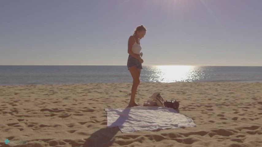 Katya nude in public beach. video 4