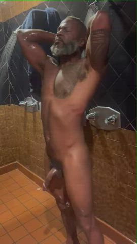 Post sex shower at the bathhouse
