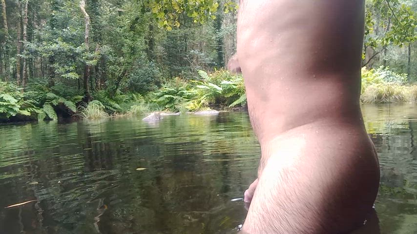 male nudist nudity outdoor underwater wet clip