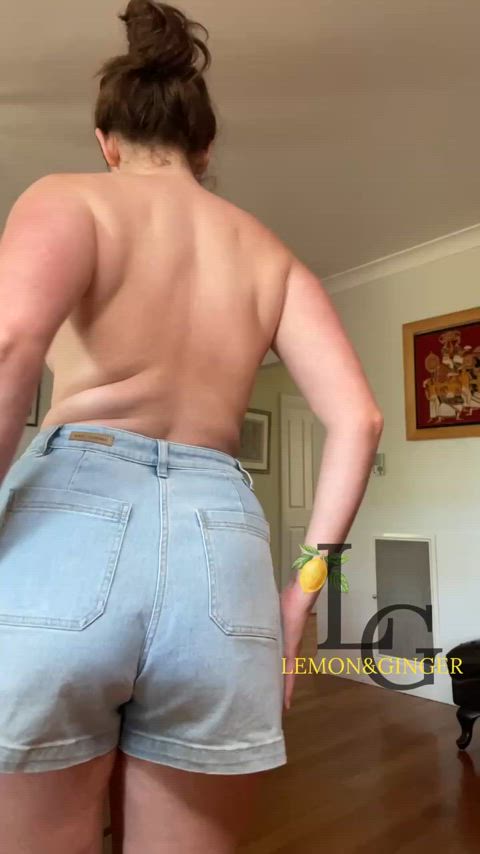 ass jean shorts jeans slapping clip