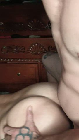 Fucks my asshole and showers me with his cum 💦