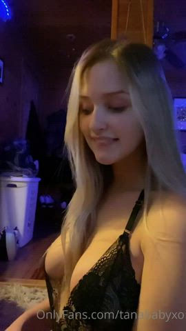 blonde boobs lingerie clip